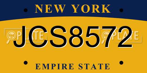 JCS8572 New York License Plate