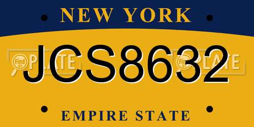 JCS8632 New York License Plate