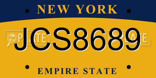 JCS8689 New York License Plate
