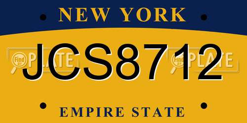 JCS8712 New York License Plate