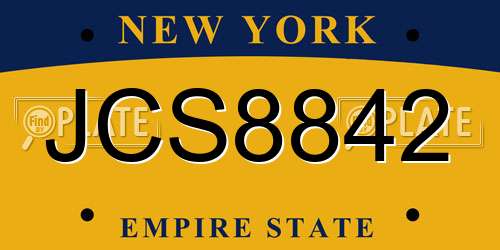 JCS8842 New York License Plate