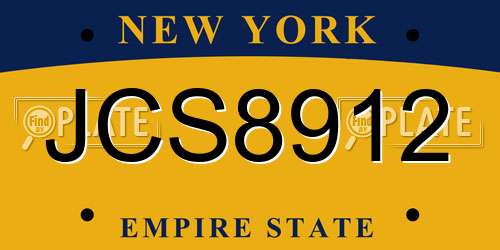 JCS8912 New York License Plate