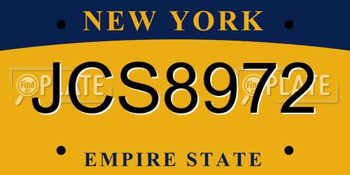 JCS8972 New York License Plate