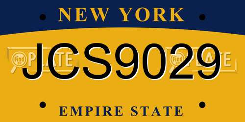 JCS9029 New York License Plate