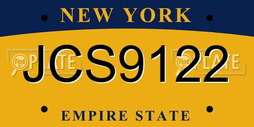 JCS9122 New York License Plate
