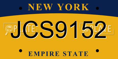 JCS9152 New York License Plate