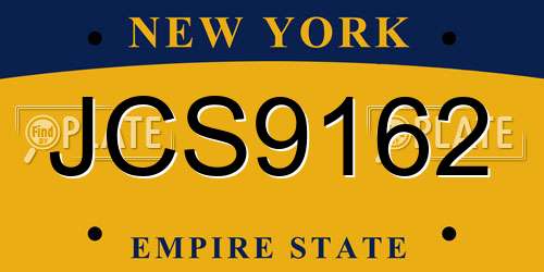 JCS9162 New York License Plate
