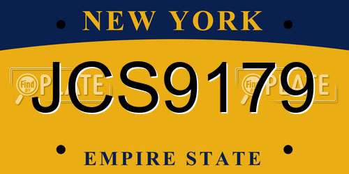 JCS9179 New York License Plate