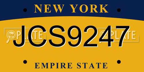 JCS9247 New York License Plate