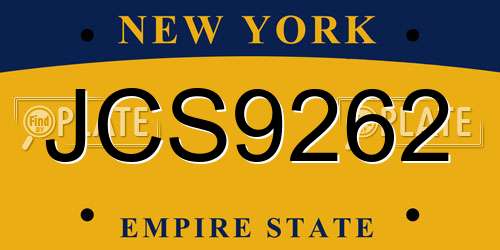 JCS9262 New York License Plate