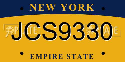 JCS9330 New York License Plate