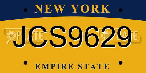 JCS9629 New York License Plate
