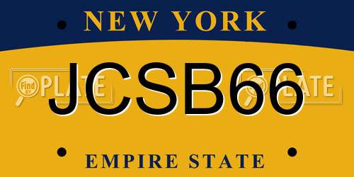JCSB66 New York License Plate