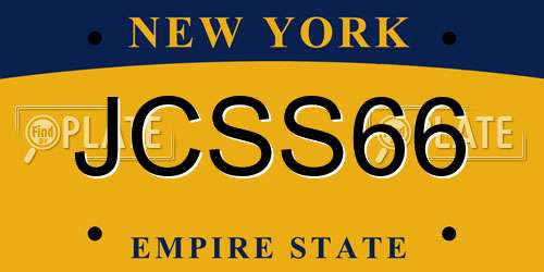 JCSS66 New York License Plate