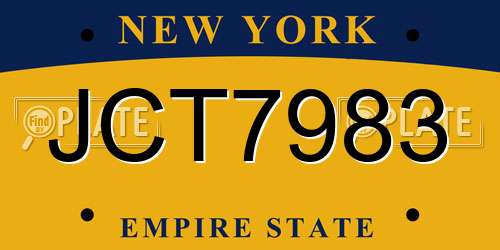 JCT7983 New York License Plate