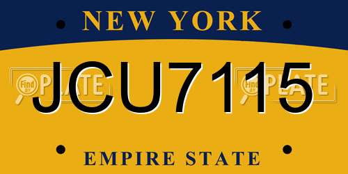 JCU7115 New York License Plate