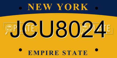 JCU8024 New York License Plate