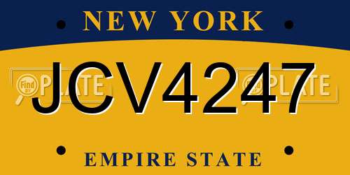JCV4247 New York License Plate