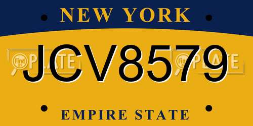 JCV8579 New York License Plate