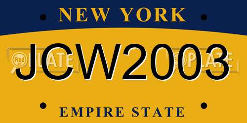 JCW2003 New York License Plate