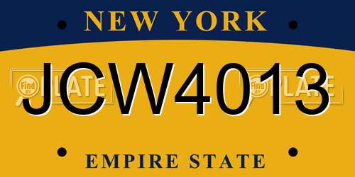 JCW4013 New York License Plate