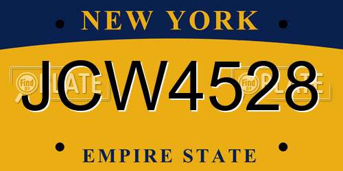 JCW4528 New York License Plate