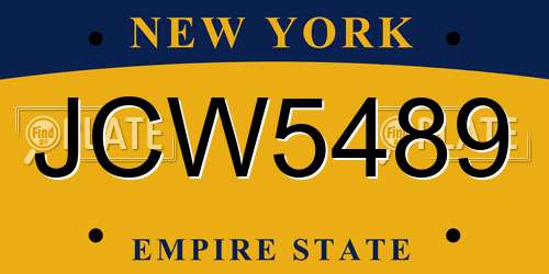 JCW5489 New York License Plate