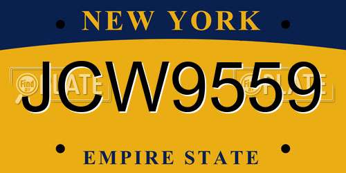 JCW9559 New York License Plate