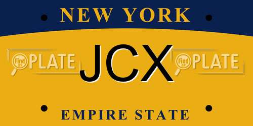 JCX New York License Plate