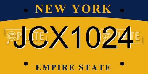 JCX1024 New York License Plate
