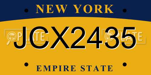 JCX2435 New York License Plate