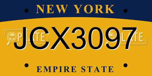 JCX3097 New York License Plate