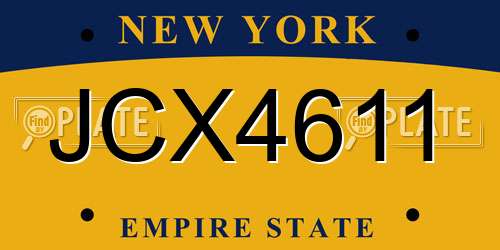 JCX4611 New York License Plate