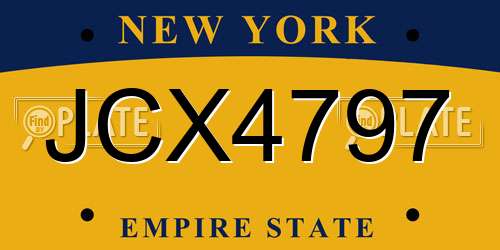 JCX4797 New York License Plate
