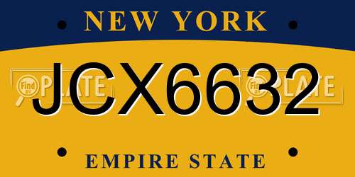 JCX6632 New York License Plate