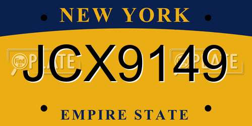 JCX9149 New York License Plate