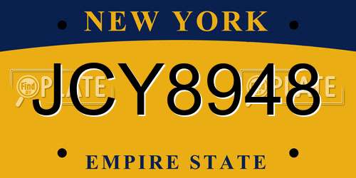 JCY8948 New York License Plate