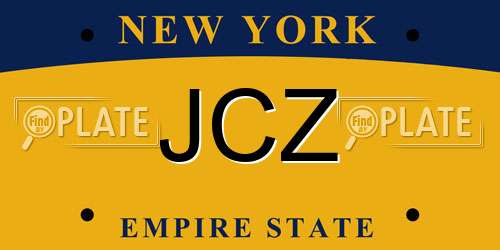 JCZ New York License Plate
