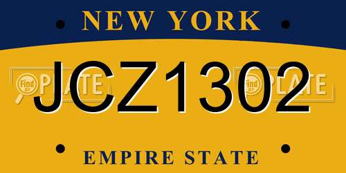 JCZ1302 New York License Plate