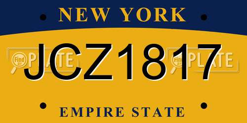 JCZ1817 New York License Plate