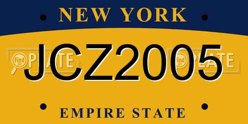 JCZ2005 New York License Plate