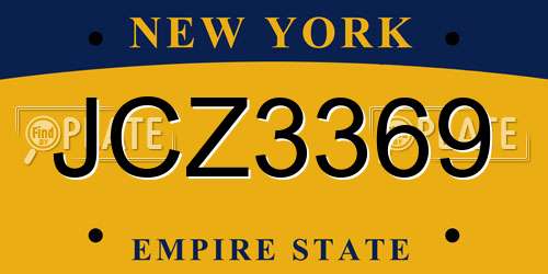 JCZ3369 New York License Plate