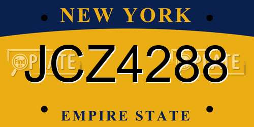 JCZ4288 New York License Plate