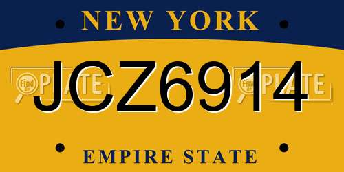JCZ6914 New York License Plate