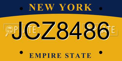JCZ8486 New York License Plate