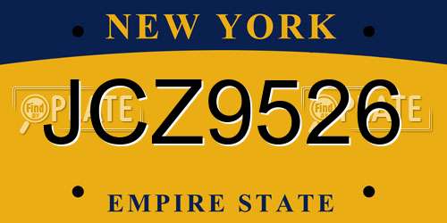 JCZ9526 New York License Plate