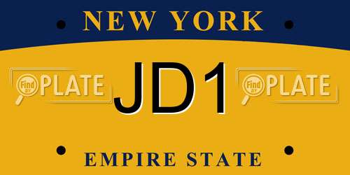 JD1 New York License Plate