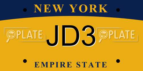 JD3 New York License Plate