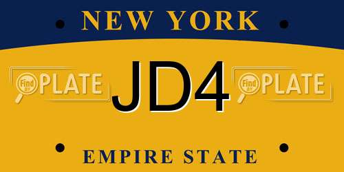 JD4 New York License Plate