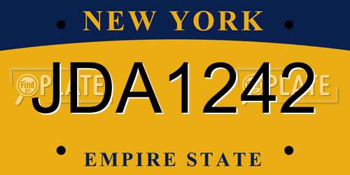 JDA1242 New York License Plate